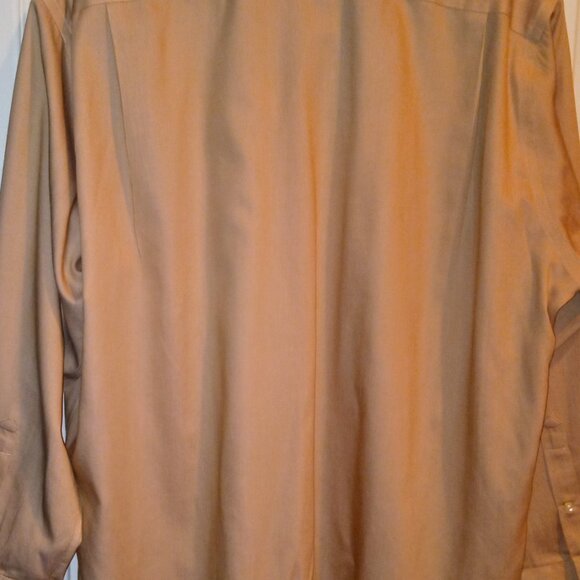 Nordstrom Dress Shirt Men's Size 17 - 34 Tan Button Up Long Sleeve -Wrinkle Free - Picture 2 of 4